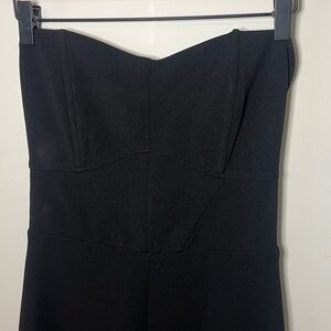 Black strapless corset jumpsuit